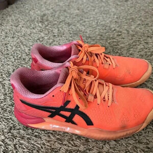 Asics Vibrant Orange and Pink Athletic Shoes